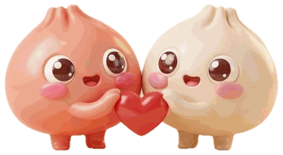 momo making a heart