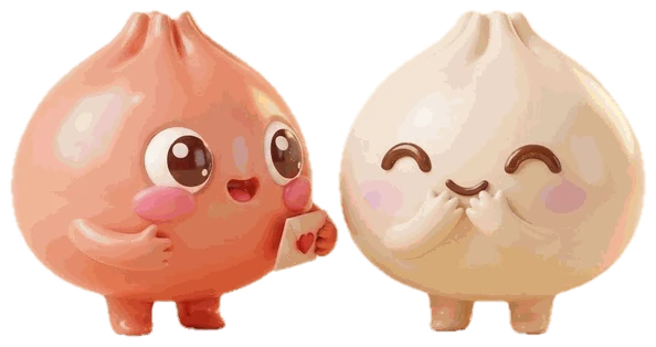 two momos in love